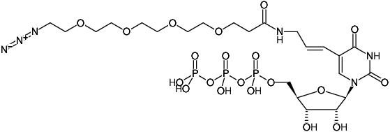 Structural formula of 5-Azido-PEG4-UTP (5-Azido-PEG4-uridine-5'-triphosphate, Triethylammonium salt)