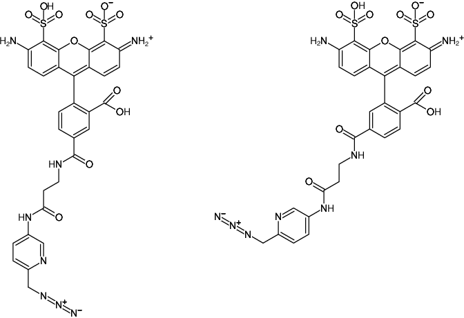 Structural formula of AF488-Picolyl-Azide (Abs/Em = 494/517 nm)