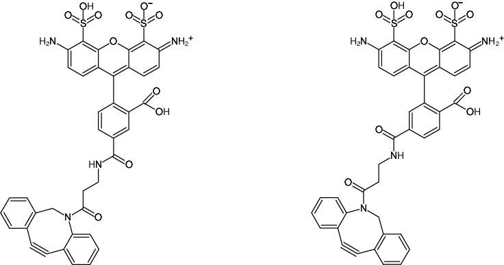 Structural formula of DBCO-AF488 (Abs/Em = 494/517 nm)