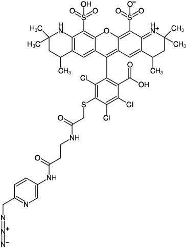 Structural formula of AF546-Picolyl-Azide (Abs/Em = 554/570 nm)