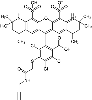 Structural formula of AF546-Alkyne (Abs/Em = 554/570 nm)