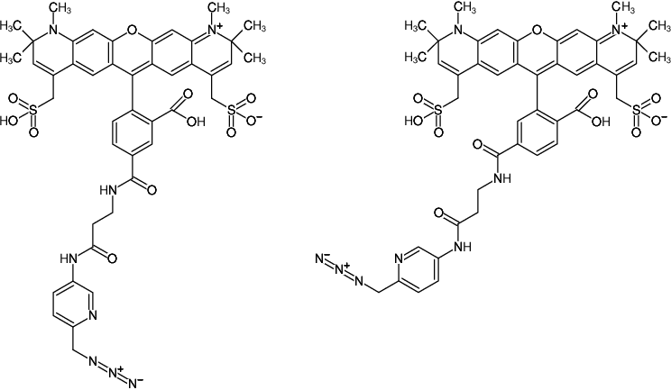 Structural formula of AF594-Picolyl-Azide (Abs/Em = 590/617 nm)