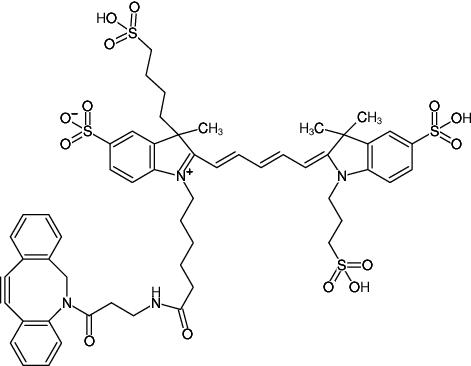 Structural formula of DBCO-AF647 (Abs/Em = 648/671 nm)