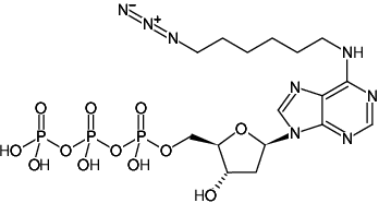 Structural formula of N6-(6-Azido)hexyl-dATP (N6-(6-Azido)hexyl-2'deoxy-adenosine-5'-triphosphate, Sodium salt)