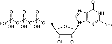 Structural formula of GTP - Solution (100 mM Sodium salt solution, Guanosine 5'-triphosphate, Sodium salt)