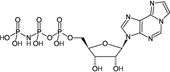 Structural formula of Etheno-AppNHp (ε-AppNHp) ((1,N6-Etheno-AppNHp), 1,N6-Etheno-adenosine-5'-[(β,γ)-imido]triphosphate, Sodium salt)