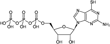 Structural formula of 6-Thio-GTP (6-Thio-guanosine-5'-triphosphate, Sodium salt)