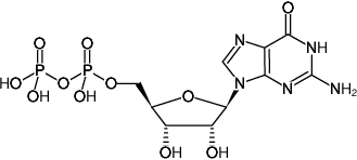 Structural formula of GDP - Solid (Guanosine-5'-diphosphate, Sodium salt)