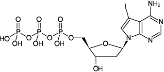 Structural formula of 7-Deaza-7-iodo-dATP ((7-Deaza-7-I-dATP), 7-Deaza-7-iodo-2'-deoxyadenosine-5'-triphosphate, Sodium salt)