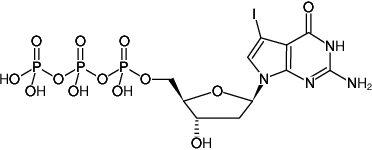 Structural formula of 7-Deaza-7-iodo-dGTP ((7-Deaza-7-I-dGTP), 7-Deaza-7-iodo-2'-deoxyguanosine-5'-triphosphate, Triethylammonium salt)