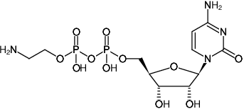 Structural formula of CDP-ethanolamine (Cytidine-5’-diphosphate ethanolamine, free acid , Cytidine-5'-diphosphateethanolamine)