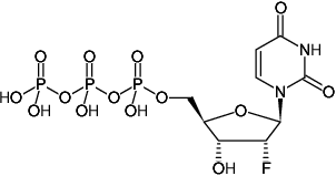 Structural formula of 2'-Fluoro-dUTP ((2'F-dUTP), 2'-Fluoro-2'-deoxyuridine-5'-triphosphate, Sodium salt)