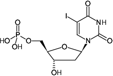 Structural formula of 5-Iodo-dUMP ((5I-dUMP), 5-Iodo-2'-deoxyuridine-5'-monophosphate, Sodium salt)