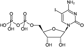 Structural formula of 5-Iodo-CDP ((5I-CDP), 5-Iodo-cytidine-5'-diphosphate, Sodium salt)