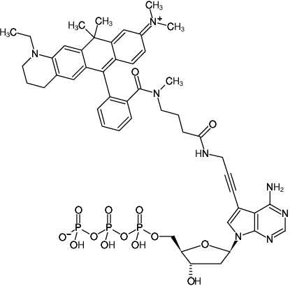 Structural formula of 7-Propargylamino-7-deaza-dATP-ATTO-633 (7-Deaza-7-propargylamino-2'-deoxyadenosine-5'-triphosphate, labeled with ATTO 633, Triethylammonium salt)