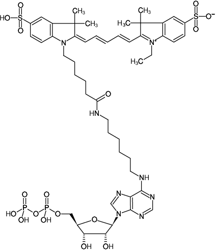 Structural formula of N6-(6-Aminohexyl)-ADP-Cy5 (N6-(6-Aminohexyl)-adenosine-5'-diphosphate, labeled with Cy5, Triethylammonium salt)