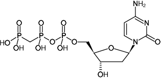 Structural formula of dCppCp ((dCMPPCP), 2'-Deoxycytidine-5'-[(β,γ)-methyleno]triphosphate, Sodium salt)