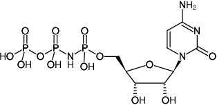 Structural formula of CpNHpp ((CMPNPP), Cytidine-5'-[(α,β)-imido]triphosphate, Sodium salt)