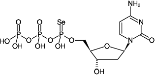 Structural formula of dCTPαSe (2'-Deoxycytidine-5'-(α-seleno)-triphosphate, Sodium salt (Mixture of Rp and Sp isomers))