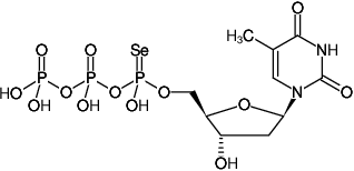 Structural formula of dTTPαSe (2'-Deoxythymidine-5'-(α-seleno)-triphosphate, Sodium salt (Mixture of Rp and Sp isomers))