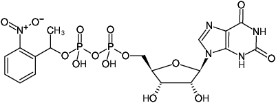 Structural formula of NPE-caged-XDP (Xanthosine-5'-diphosphate, P3-(1-(2-nitrophenyl)-ethyl)-ester, Triethylammonium salt)