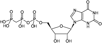 Structural formula of XppCp ((XMPPCP), Xanthosine-5'-[(β,γ)-methyleno]triphosphate, Sodium salt)