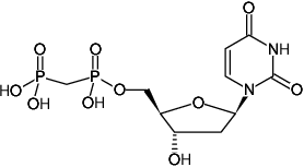 Structural formula of dUpCp ((dUMPCP), 2'-Deoxyuridine-5'-[(α,β)-methyleno]diphosphate, Sodium salt)