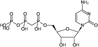 Structural formula of CpCpp ((CMPCPP), Cytidine-5'-[(α,β)-methyleno]triphosphate, Sodium salt)