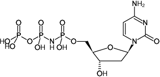 Structural formula of dCpNHpp ((dCMPNPP), 2'-Deoxycytidine-5'-[(α,β)-imido]triphosphate, Sodium salt)