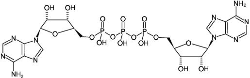 Structural formula of AP3A - Solution (P1-(5'-Adenosyl) P3-(5'-adenosyl) triphosphate, Sodium salt)