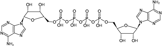 Structural formula of AP4A - Solution ((AppppA), P1-(5'-Adenosyl) P4-(5'-adenosyl) tetraphosphate, Sodium salt)