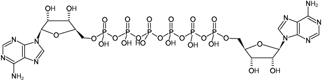 Structural formula of AP6A (P1-(5'-Adenosyl) P6-(5'-adenosyl) hexaphosphate, Sodium salt)