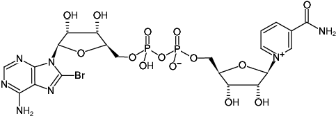 Structural formula of 8-Bromo-AP2(Nic) ((8Br-AP2(Nic)), Nicotinamide 8-bromo-adenine dinucleotide, Sodium salt)