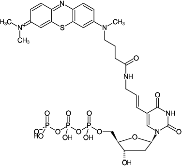 Structural formula of Aminoallyl-dUTP-ATTO-MB2 (5-(3-Aminoallyl)-2'-deoxyuridine-5'-triphosphate, labeled with ATTO-MB2, Triethylammonium salt)