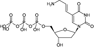 Structural formula of Aminoallyl-dUTP - Solution (5-(3-Aminoallyl)-2'-deoxyuridine-5'-triphosphate, Sodium salt)