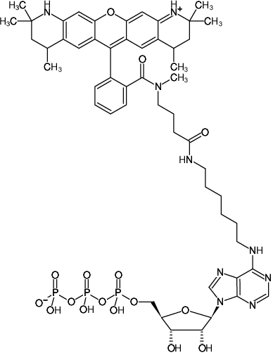 Structural formula of N6-(6-Aminohexyl)-ATP-ATTO-550 (N6-(6-Aminohexyl)-adenosine-5'-triphosphate, labeled with ATTO 550, Triethylammonium salt)