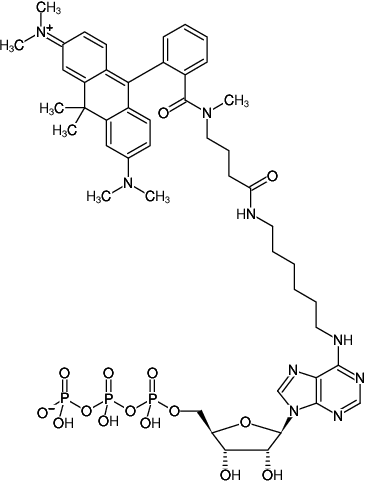 Structural formula of N6-(6-Aminohexyl)-ATP-ATTO-620 (N6-(6-Aminohexyl)-adenosine-5'-triphosphate, labeled with ATTO 620, Triethylammonium salt)