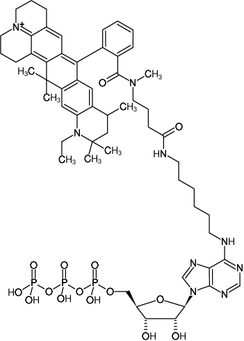 Structural formula of N6-(6-Aminohexyl)-ATP-ATTO-647N (N6-(6-Aminohexyl)-adenosine-5'-triphosphate, labeled with ATTO 647N, Triethylammonium salt)