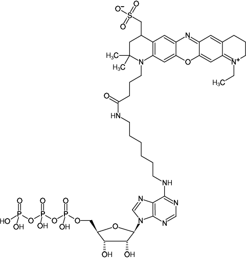 Structural formula of N6-(6-Aminohexyl)-ATP-ATTO-655 (N6-(6-Aminohexyl)-adenosine-5'-triphosphate, labeled with ATTO 655, Triethylammonium salt)