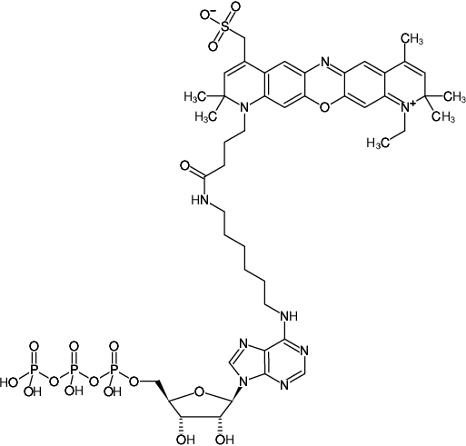 Structural formula of N6-(6-Aminohexyl)-ATP-ATTO-700 (N6-(6-Aminohexyl)-adenosine-5'-triphosphate, labeled with ATTO 700, Triethylammonium salt)