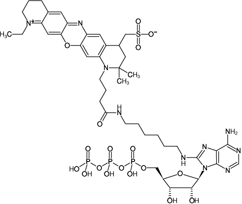 Structural formula of 8-(6-Aminohexyl)-amino-ATP-ATTO-655 (8-(6-Aminohexyl)-amino-adenosine-5'-triphosphate, labeled with ATTO 655, Triethylammonium salt)