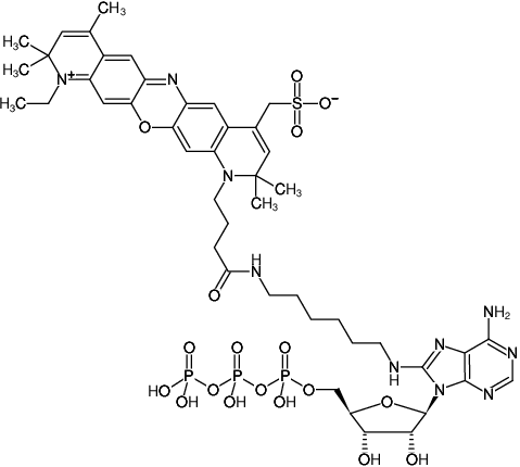 Structural formula of 8-(6-Aminohexyl)-amino-ATP-ATTO-700 (8-(6-Aminohexyl)-amino-adenosine-5'-triphosphate, labeled with ATTO 700, Triethylammonium salt)