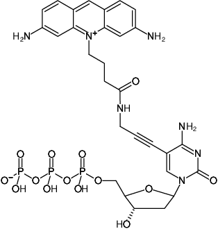 Structural formula of 5-Propargylamino-dCTP-ATTO-465 (5-Propargylamino-2'-deoxycytidine-5'-triphosphate, labeled with ATTO 465, Triethylammonium salt)