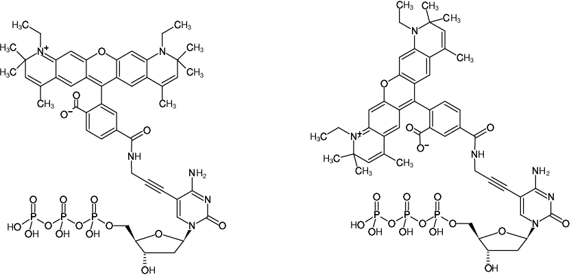 Structural formula of 5-Propargylamino-dCTP-ATTO-590 (5-Propargylamino-2'-deoxycytidine-5'-triphosphate, labeled with ATTO 590, Triethylammonium salt)