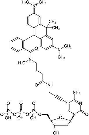 Structural formula of 5-Propargylamino-dCTP-ATTO-620 (5-Propargylamino-2'-deoxycytidine-5'-triphosphate, labeled with ATTO 620, Triethylammonium salt)