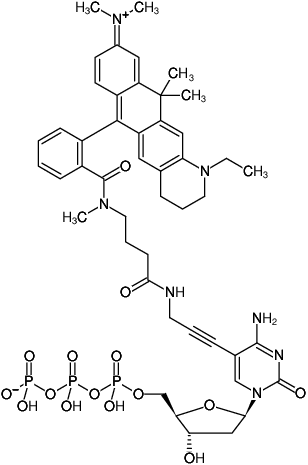 Structural formula of 5-Propargylamino-dCTP-ATTO-633 (5-Propargylamino-2'-deoxycytidine-5'-triphosphate, labeled with ATTO 633, Triethylammonium salt)