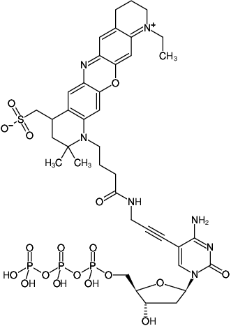 Structural formula of 5-Propargylamino-dCTP-ATTO-655 (5-Propargylamino-2'-deoxycytidine-5'-triphosphate, labeled with ATTO 655, Triethylammonium salt)