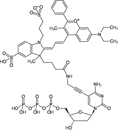 Structural formula of 5-Propargylamino-dCTP-DYQ-661 (5-Propargylamino-2'-deoxycytidine-5'-triphosphate, labeled with DYQ 661, Triethylammonium salt)