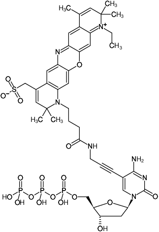 Structural formula of 5-Propargylamino-dCTP-ATTO-700 (5-Propargylamino-2'-deoxycytidine-5'-triphosphate, labeled with ATTO 700, Triethylammonium salt)