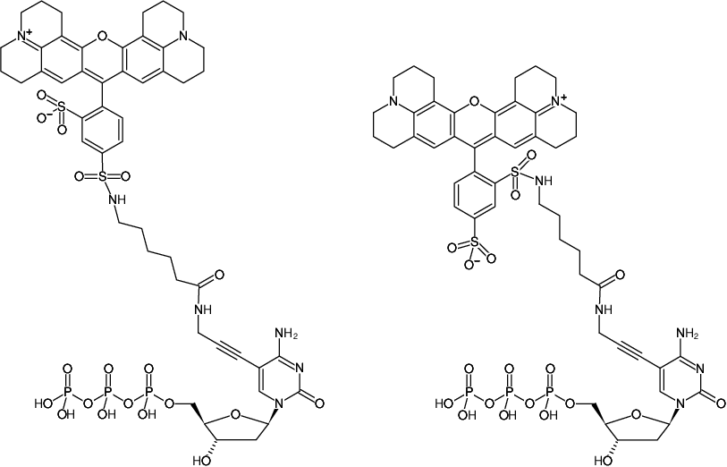 Structural formula of 5-Propargylamino-dCTP-Texas Red (5-Propargylamino-2'-deoxycytidine-5'-triphosphate, labeled with Texas Red, Triethylammonium salt)